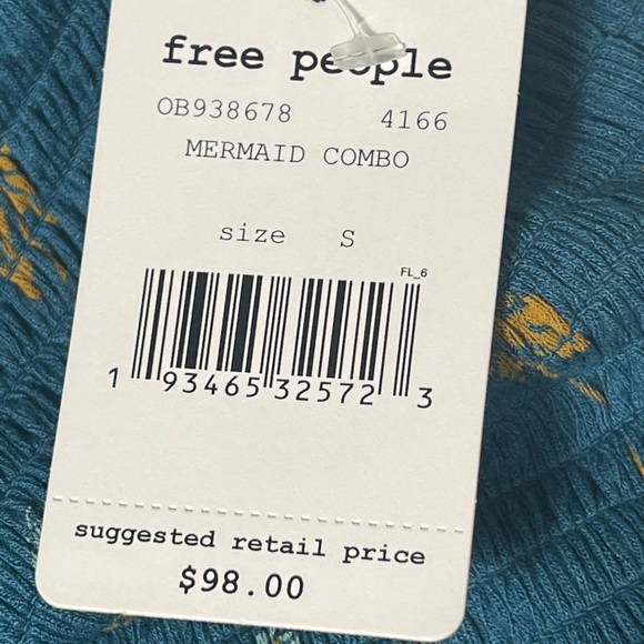 NWT Free People Small Lana Off the Shoulder Tunic in Mermaid Combo - Picture 10 of 12